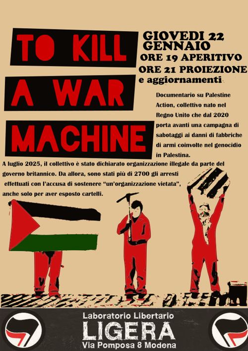 Proiezione KILL A WAR MACHINE 