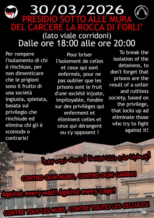 Presidio al carcere di Forlì