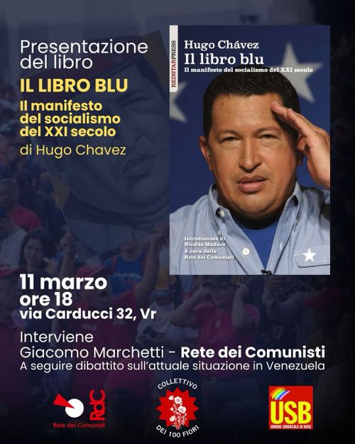 Presentazione de "Il libro blu" di Hugo Chavez w/ RdC, 100fiori, USB