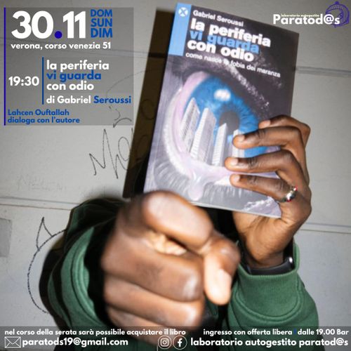 Presentazione del libro La periferia vi guarda con odio - Come nasce la fobia dei maranza, incontro con l'autore