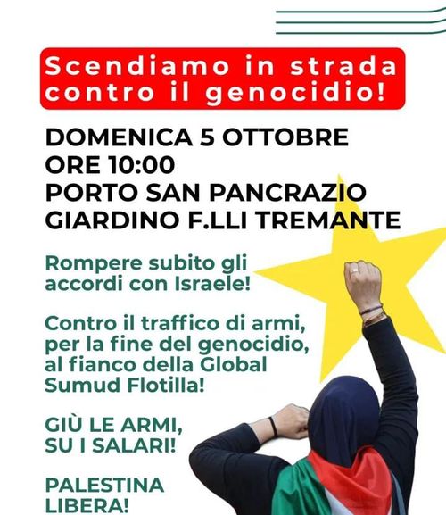 Scendiamo in strada contro il genocidio!