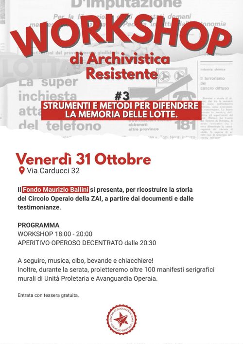 Workshop di archivistica resistente: 