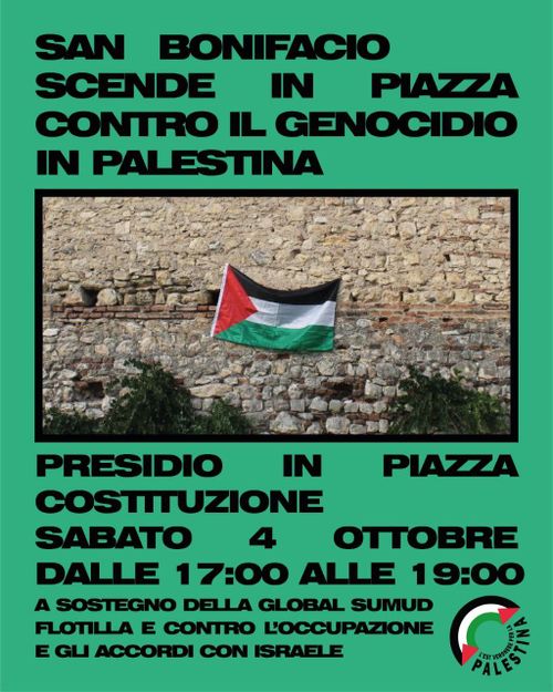 Presidio a San Bonifacio contro il genocidio in Palestina